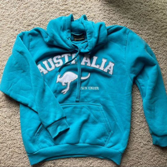 Tops - Unisex Australia Kangaroo Blue Hoodie Sweatshirt Size Small